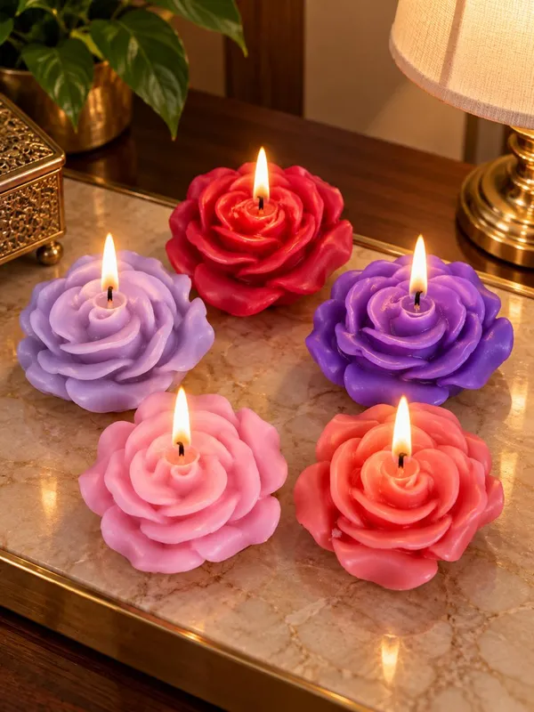 Festive_Medium_Rose_Candles