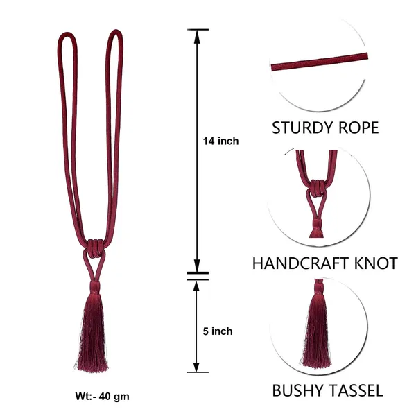 Polyester_Curtain_Tieback_with_Tassel_Small_Cute_Size_2PK_Col._226BURGANDY
