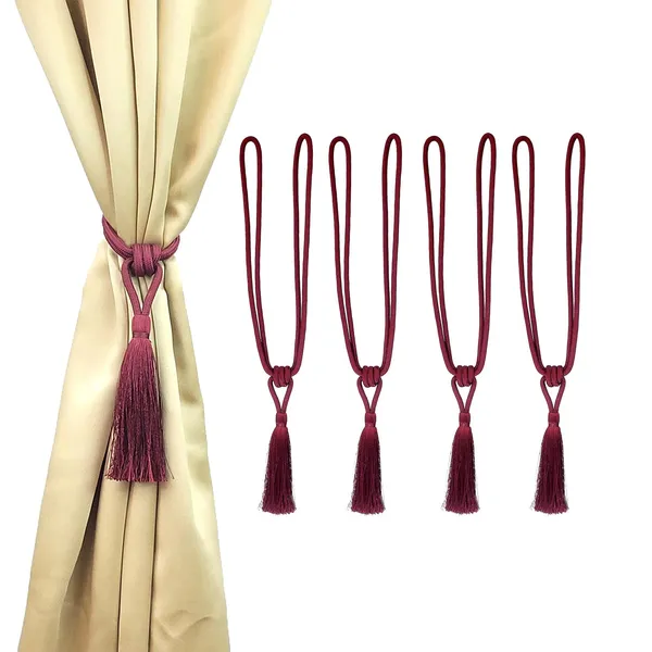 Polyester_Curtain_Tieback_with_Tassel_Small_Cute_Size_2PK_Col._226BURGANDY