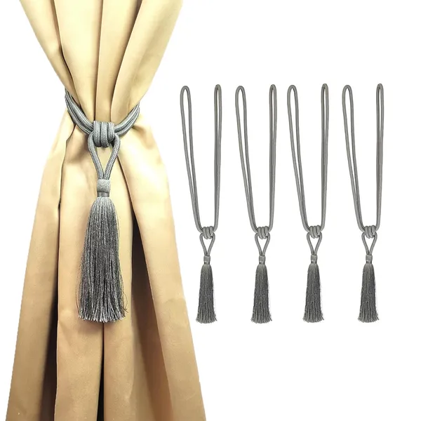 Polyester_Curtain_Tieback_with_Tassel_Small_Cute_Size_2PK_Col._215GRAY