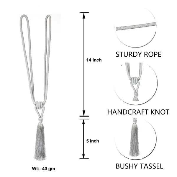 Polyester_Curtain_Tieback_with_Tassel_Small_Cute_Size_2PK_Col._244SILVER