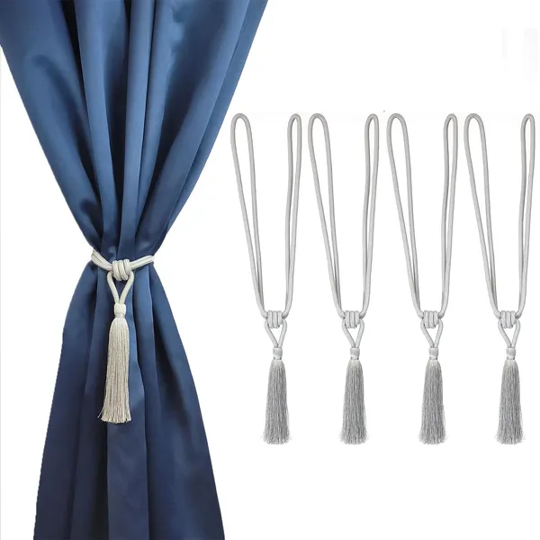 Polyester_Curtain_Tieback_with_Tassel_Small_Cute_Size_2PK_Col._244SILVER