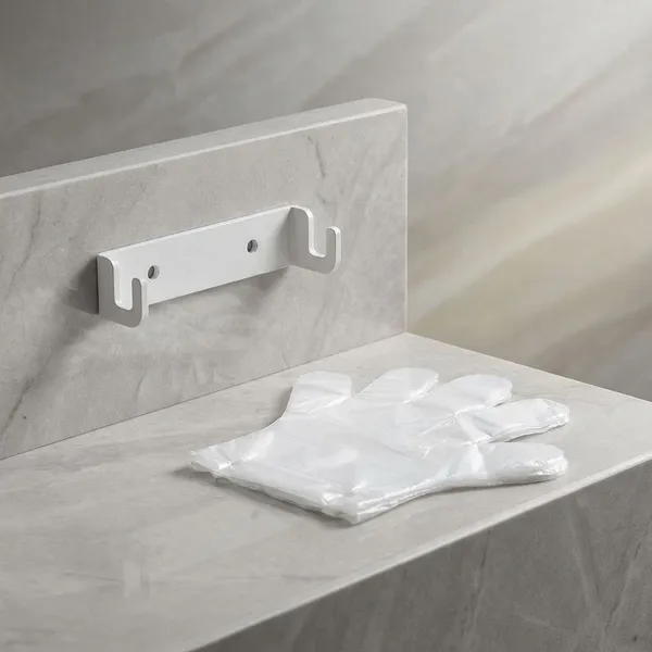 White_Plastic_Hand_Glove_With_Wall_Mount_Clip_Organizer_For_Hospital