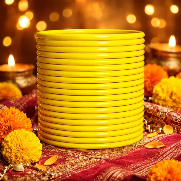 Yellow_Glass_And_And_Premium_Bangles_For_Home