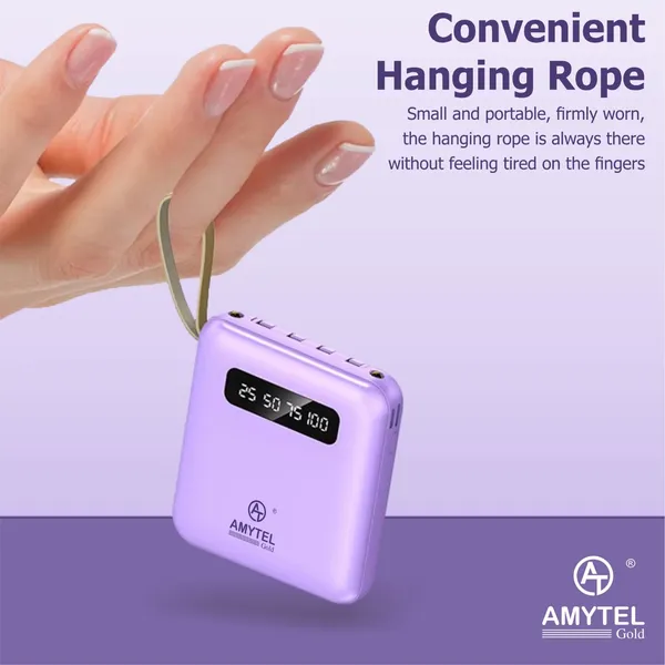 Lavender_Lithium_Ion_Micro_Mini_Thunderbolt_Type-A_Type_C_Lightning_Power_Bank_For_Mobile_Smartwatch_Speaker_Earbuds_Tablet_Trimmer