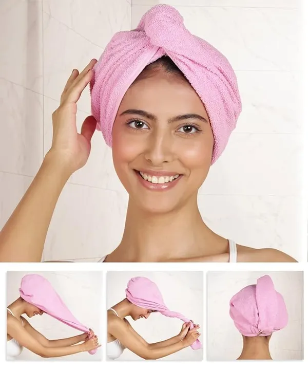Pack_Of_1_Pink_Hair_Towel_Wrap_Absorbent_Hair_Drying_Bathrobe_Magic_Hair_Wrap_Super_Quick_Drying_Microfiber_500_Gsm_Bath_Hair_Dry_Cap_Salon_Towel