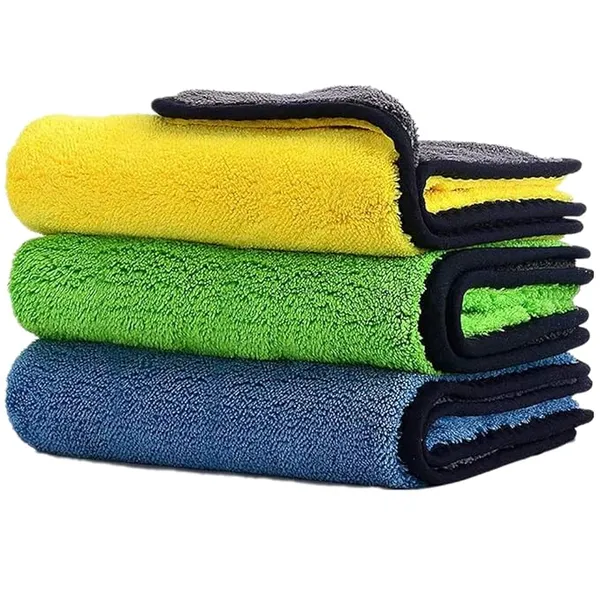 Pack_Of_3_Multicolor_Heavy_Microfiber_Cloth_For_Car_Cleaning_And_Detailing,_Double_Sided,_Extra_Thick_Plush_Microfiber_Towel_Lint_Free_(Size_40Cm_X_40Cm)