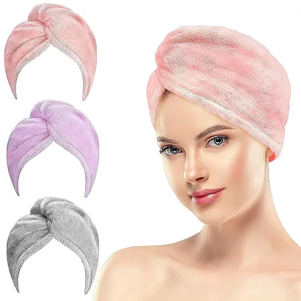 Pack_Of_3_Pink_Quick_Absorbent_Hair_Drying_Magic_Hair_Towel_Wrap_Hair_Wrapper_Dryer_Soft_Microfiber_Turban_Head_Towel_Cap_For_Women