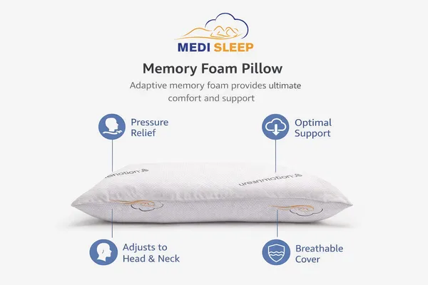 White_Medisleep_Memory_Foam_Pillow_for_Neck_Pain_Relief_|_Orthopedic_Cervical_Support_Pillow_|_Breathable_&_Durable_Bed_Pillow_for_Back_&_Side_Sleepers_|_Pack_of_1