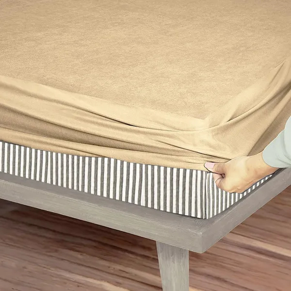 Beige_Terry_Cotton_100%_Waterproof_Mattress_Protector_With_Tpu_Waterproof_Layer_Protects_Mattress_From_Spills,_Stains,_Dust_&_Allergens