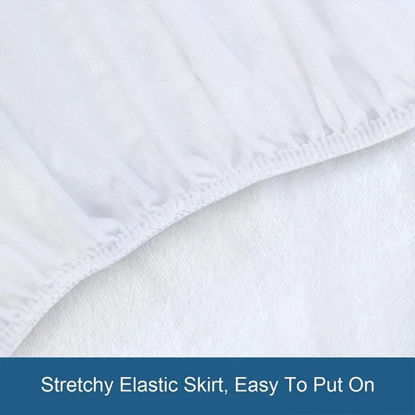 White_Terry_Cotton_100%_Waterproof_Mattress_Protector_With_Tpu_Waterproof_Layer_Protects_Mattress_From_Spills,_Stains,_Dust_&_Allergens