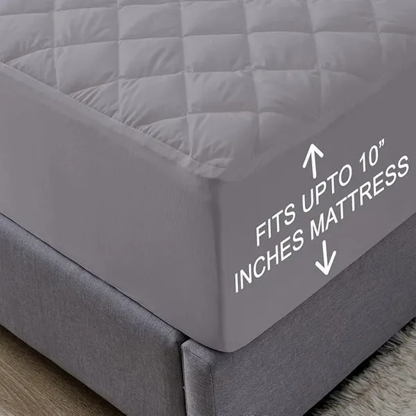 Grey_Cotton_Quilted_100%_Waterproof_Mattress_Protector_With_Waterproof_Backing_,Breathable_Hypoallergenic_Noiseless_Ultra_Soft_Fitted_Bed_Protector
