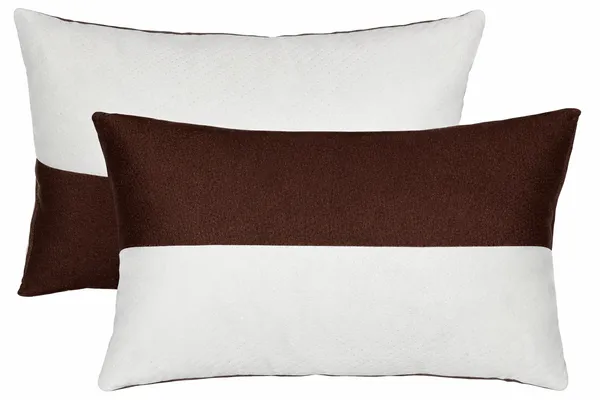 White_&_Brown_Dual_Color_Hollow_Microfiber_Sleeping_Pillow_|_Height_Adjustable_|_Soft_&_Fluffy_With_Soft_Hotel-Like_Comfort_|_27_x_17_Inch_|_Pack_of_2_