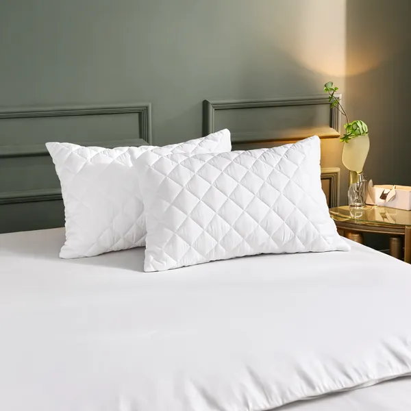 White_Medisleep_Waterproof_Quilted_Pillow_Protector_Cover_220_GSM_Soft_Cotton_Quilted_Pillow_Cover_Protector_with_Zippered_Closure,_Protection_Against_Water_Spills_&_Allergens_|_Pack_of_2
