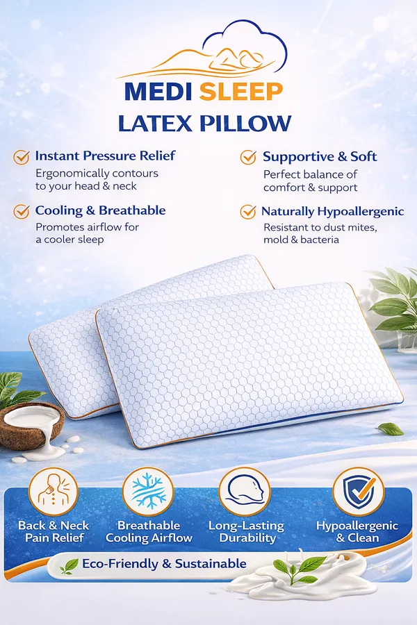 White_Medisleep_Premium_Latex_Orthopedic_Pillow_for_Neck_&_Spine_Support_|_Hypoallergenic_&_Cooling_|_26_x_16_Inches_(pack_of__2)