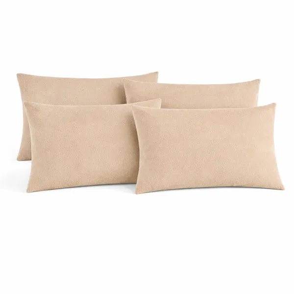 Beige_Terry_Cotton_Pillow_Cover_With_Waterproof_Membrane_Protects_Pillow_From_Bed_Bugs,_Dust_Mites_&_Liquid_Spills_(Pack_of_4)