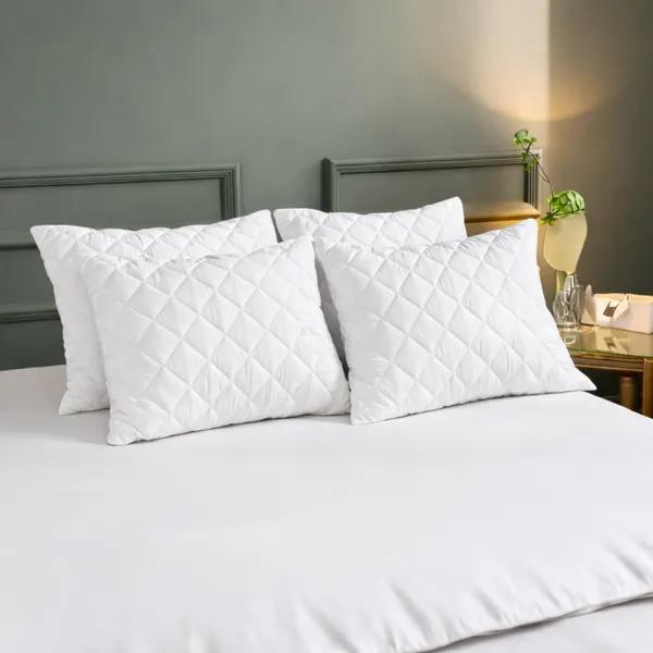 White_Medisleep_Waterproof_Quilted_Pillow_Protector_Cover_220_GSM_Soft_Cotton_Quilted_Pillow_Cover_Protector_with_Zippered_Closure,_Protection_Against_Water_Spills_&_Allergens_|_Pack_of_4