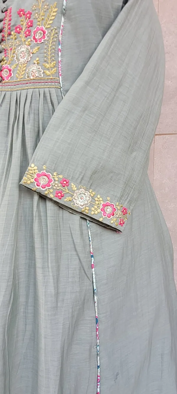 Olive_Green_Mul_Chanderi_Embroidered_Stitched_Suit_For_Women