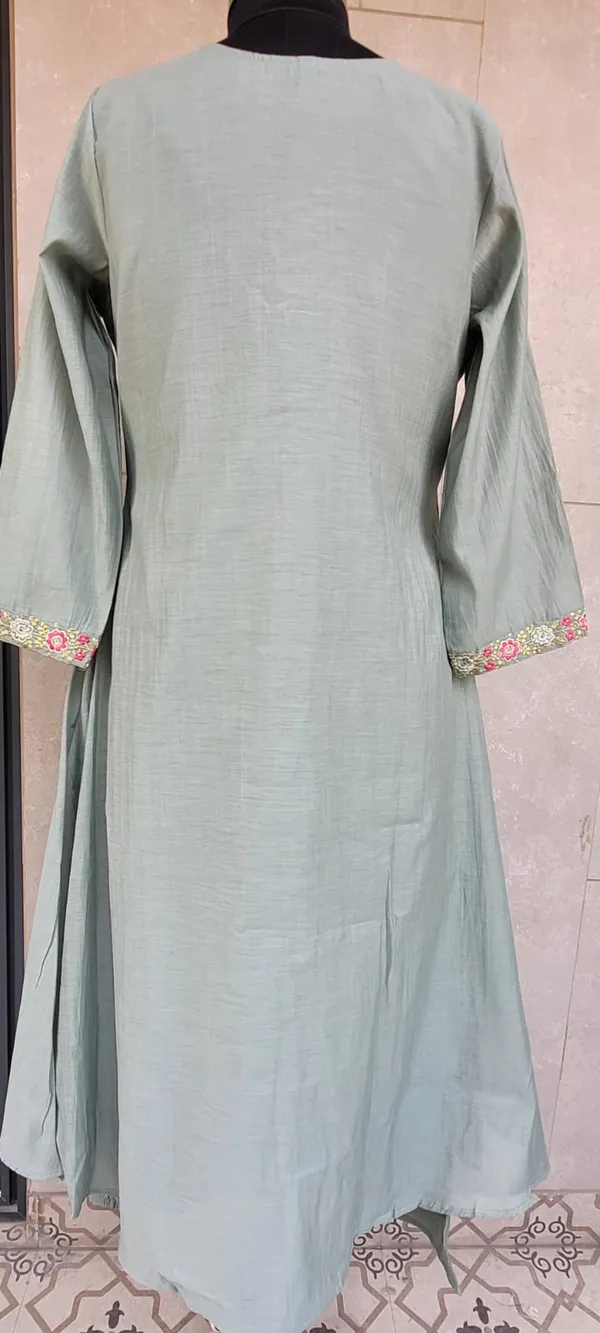 Olive_Green_Mul_Chanderi_Embroidered_Stitched_Suit_For_Women