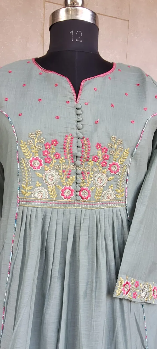 Olive_Green_Mul_Chanderi_Embroidered_Stitched_Suit_For_Women