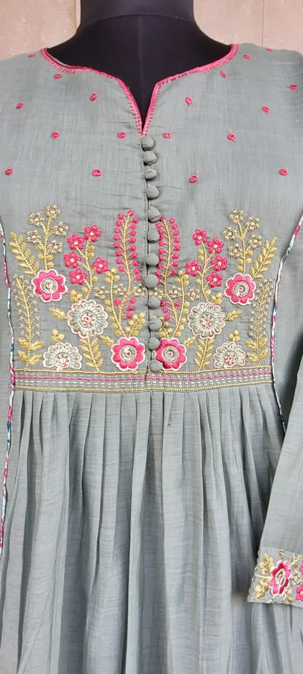 Olive_Green_Mul_Chanderi_Embroidered_Stitched_Suit_For_Women