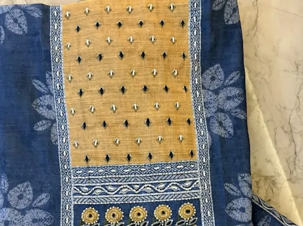 Blue_And_Mustard_Kota_Embroidered_Unstitched_Suit_For_Women