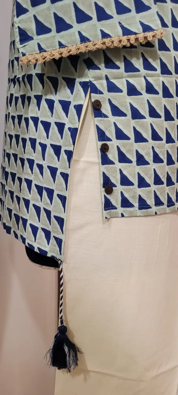 Blue_and_Beige_Pure_Cotton_Block_Printed_Assymetric_Embroidered_Co-ord_Set