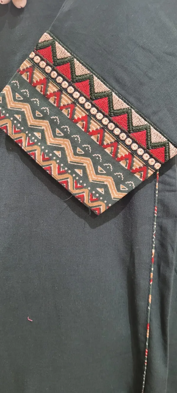 Dark_Green_Pure_Cotton_Embroidered_Stitched_Kurta_Set_For_Women