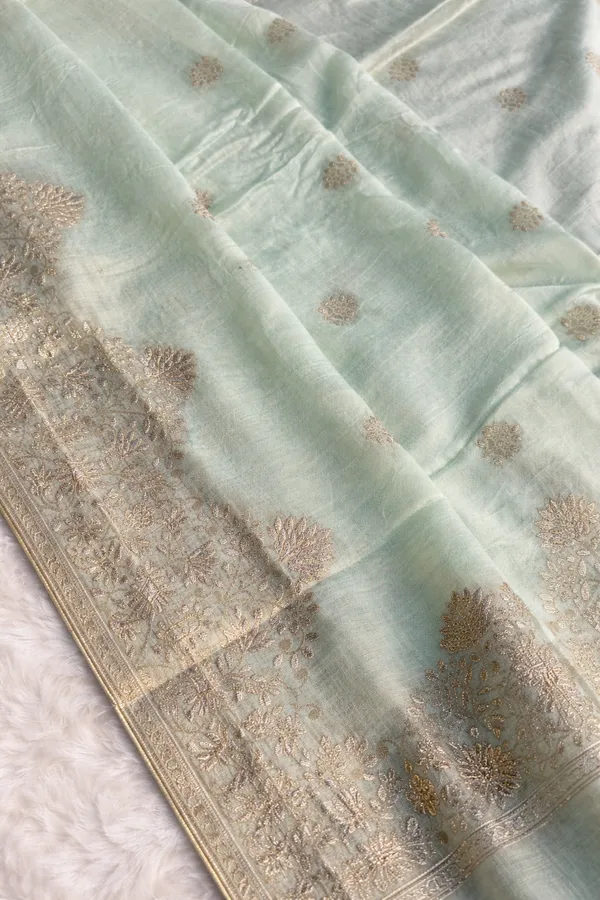 Mint_Green_Chanderi_Embridered_Unstitched_Suit_For_Women