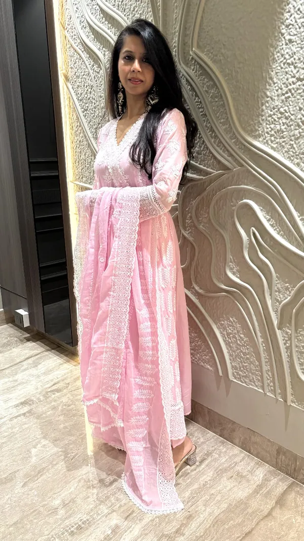 Light_Pink_Mulmul_Chikankari_Embroidered_Stitched_Anarkali_Suit