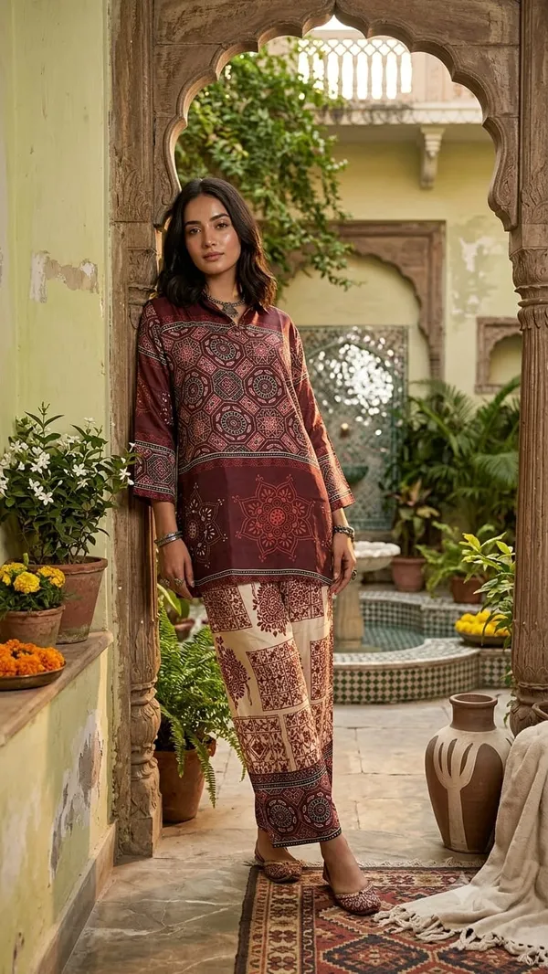 Maroon_Beige_Crepe_Digital_Print_Co-ord_Set