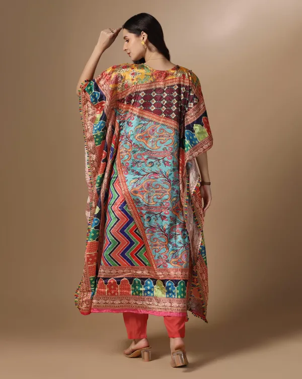 Multicolor_Crepe_Digital_Print_And_Embroidered_Kaftan_Set_For_Women