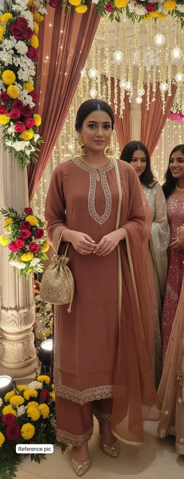 Rust_Brown_Roman_Silk_Stitched_Suit_For_Women