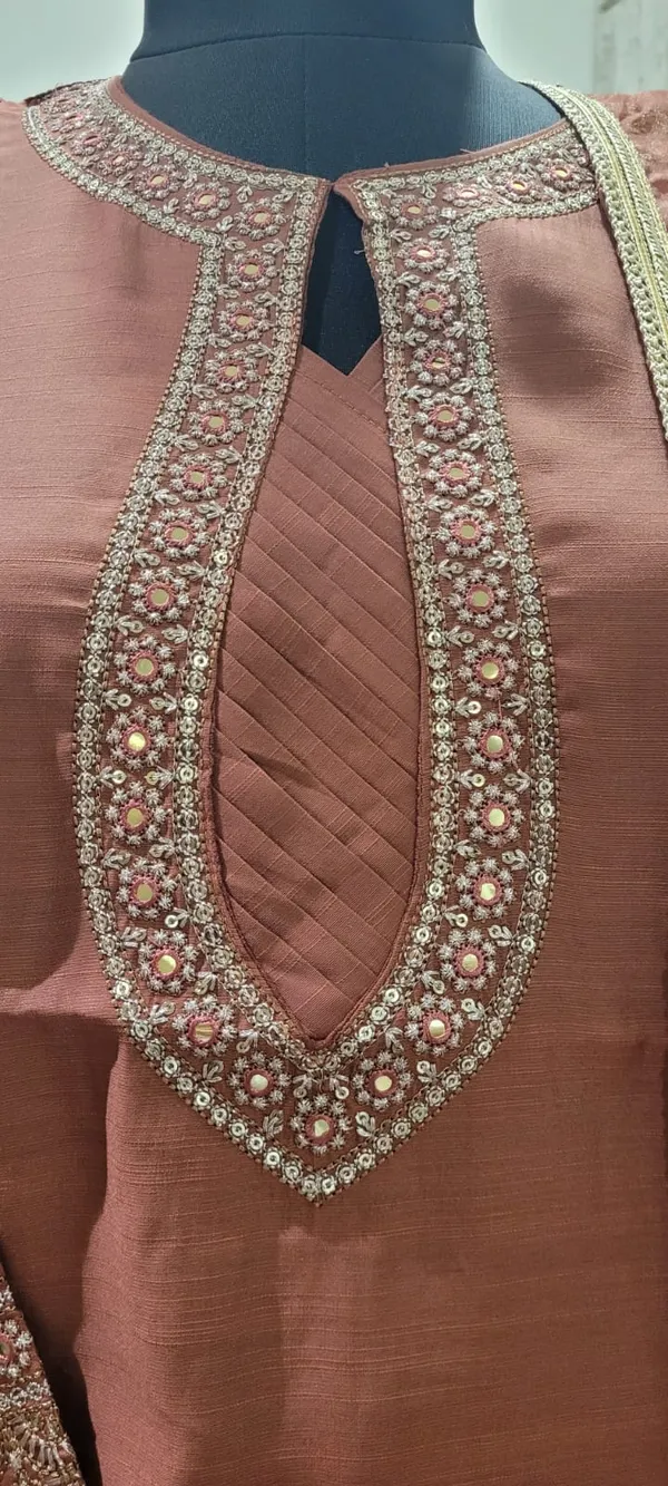 Rust_Brown_Roman_Silk_Stitched_Suit_For_Women