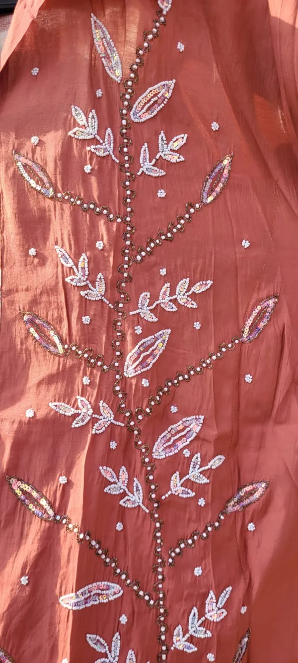 Rust_Brown_Short_Kaftan_Style_Embroidered_&_Digital_Print_Co-ord_Set