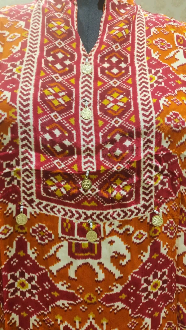 Rust_Orange_Patola_Elephant_Print_Crepe_Co-ord_Set