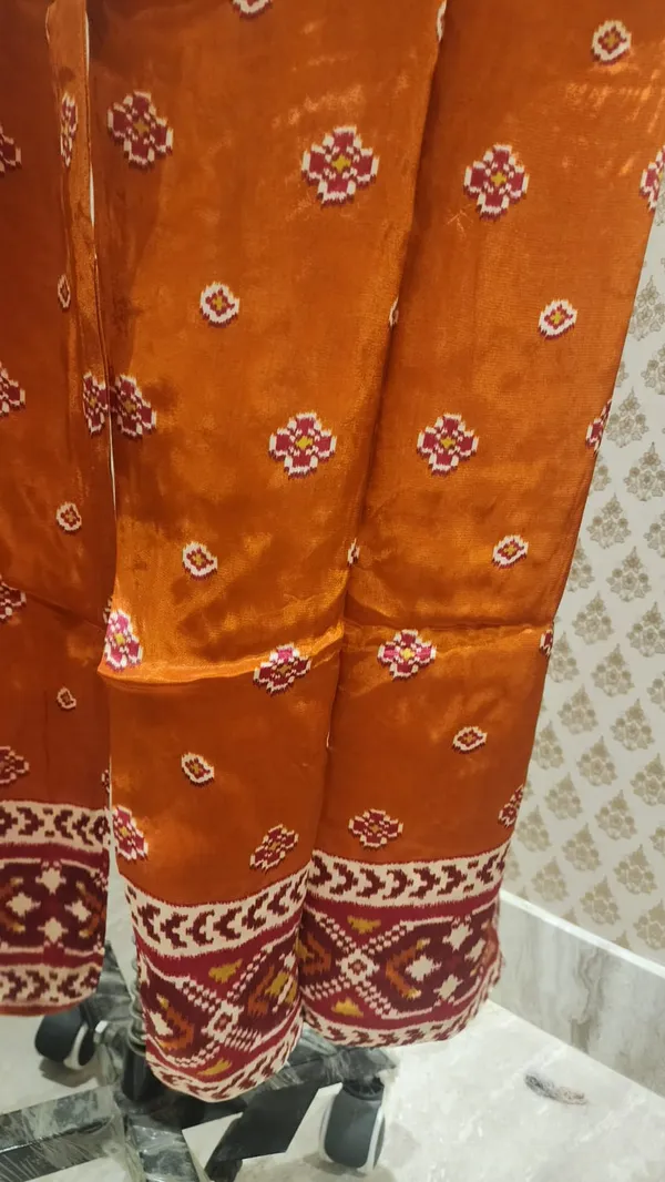 Rust_Orange_Patola_Elephant_Print_Crepe_Co-ord_Set