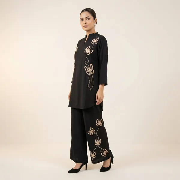 Black_Crinkled_Crepe_Embroidered_Co_Ord_Set_For_Women