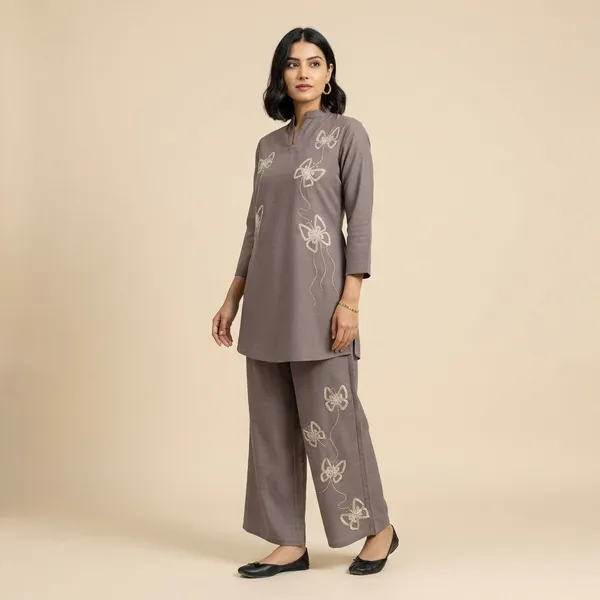 Light_Brown_Crinkled_Crepe_Embroidered_Co_Ord_Set_For_Women