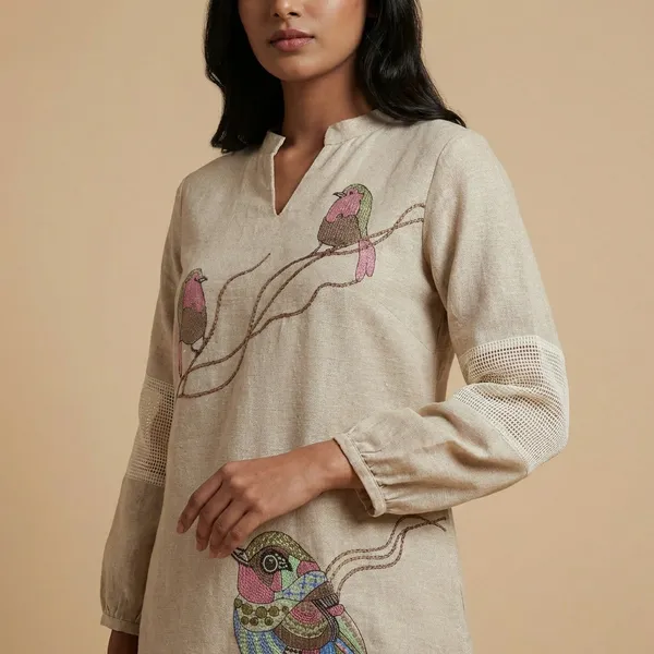 Beige_Khadi_Cotton_Embroidered_Co_Ord_Set_With_Crochet_For_Women