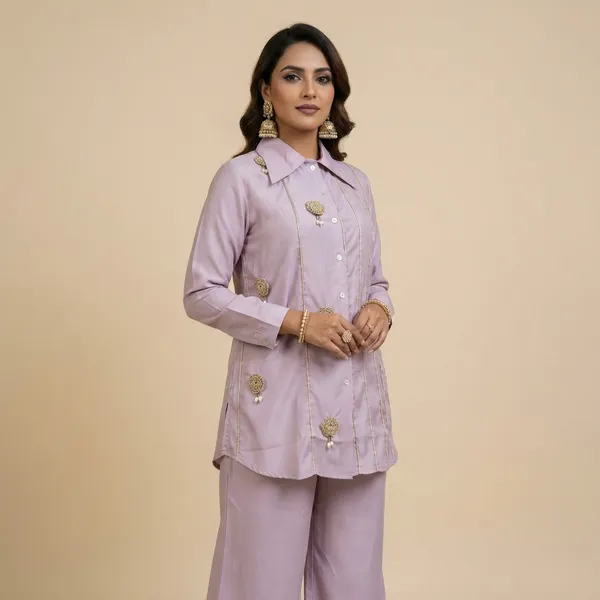 Pink_Shimmer_Silk_Gota_Work_Stitched_Co_Ord_Set_For_Women