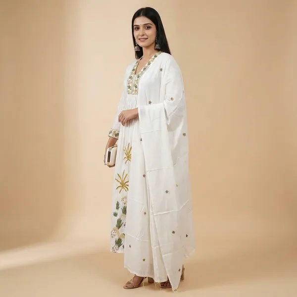 Off_White_Mul_Cotton_Embroidered_Stitched_A_Line_Kurta_Set_For_Women