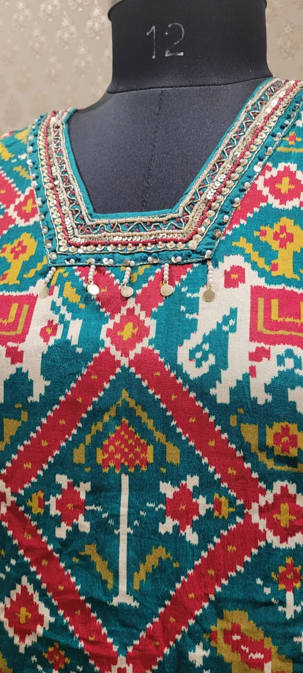 Teal_Green_Gajji_Silk_Patola_Print_Salwaar_Suit