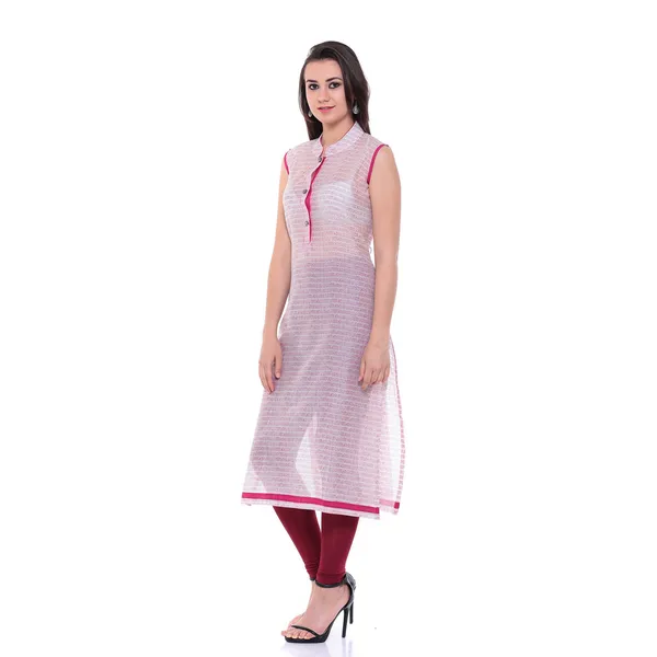 White_And_Pink_Block_Printed_Cotton_Chanderi_Sleeveless_Kurti