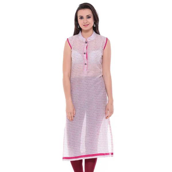White_And_Pink_Block_Printed_Cotton_Chanderi_Sleeveless_Kurti