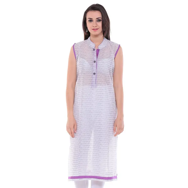 White_And_Purple_Block_Printed_Cotton_Chanderi_Sleeveless_Kurti