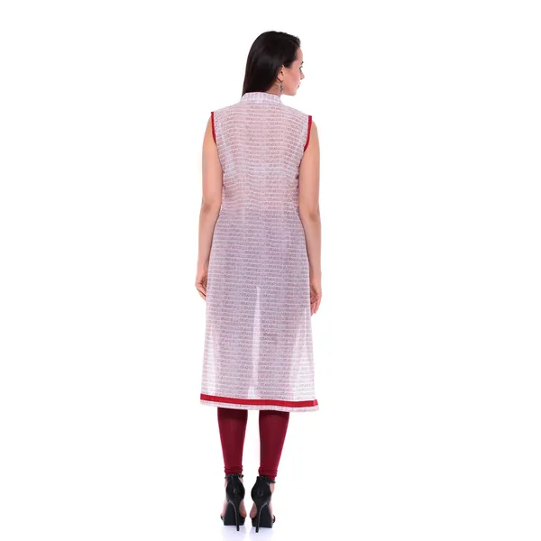 White_And_Red_Block_Printed_Cotton_Chanderi_Sleeveless_Kurti