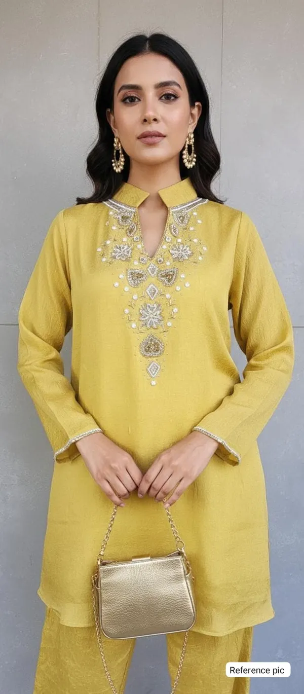 Lime_Yellow_Crush_Shimmer_Tissue_Hand_Embroidered_Stitched_Co_Ord_Set_For_Women
