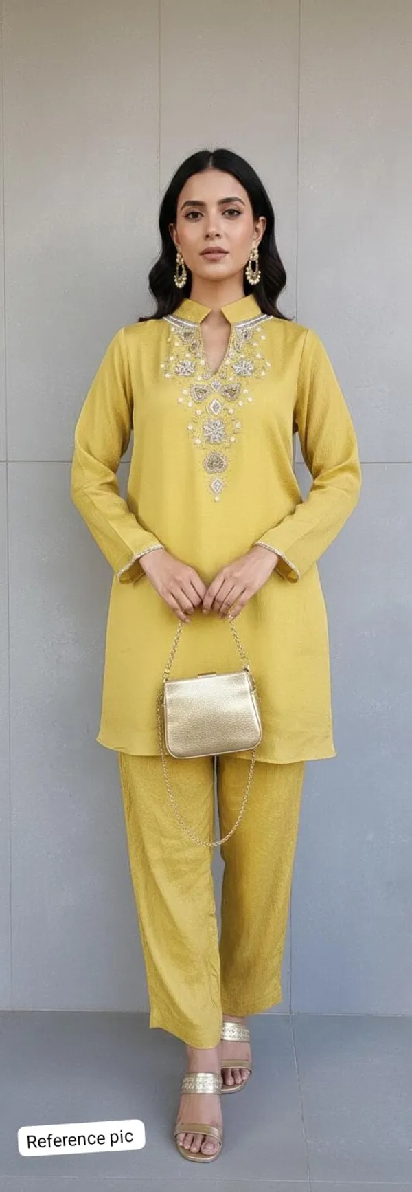 Lime_Yellow_Crush_Shimmer_Tissue_Hand_Embroidered_Stitched_Co_Ord_Set_For_Women