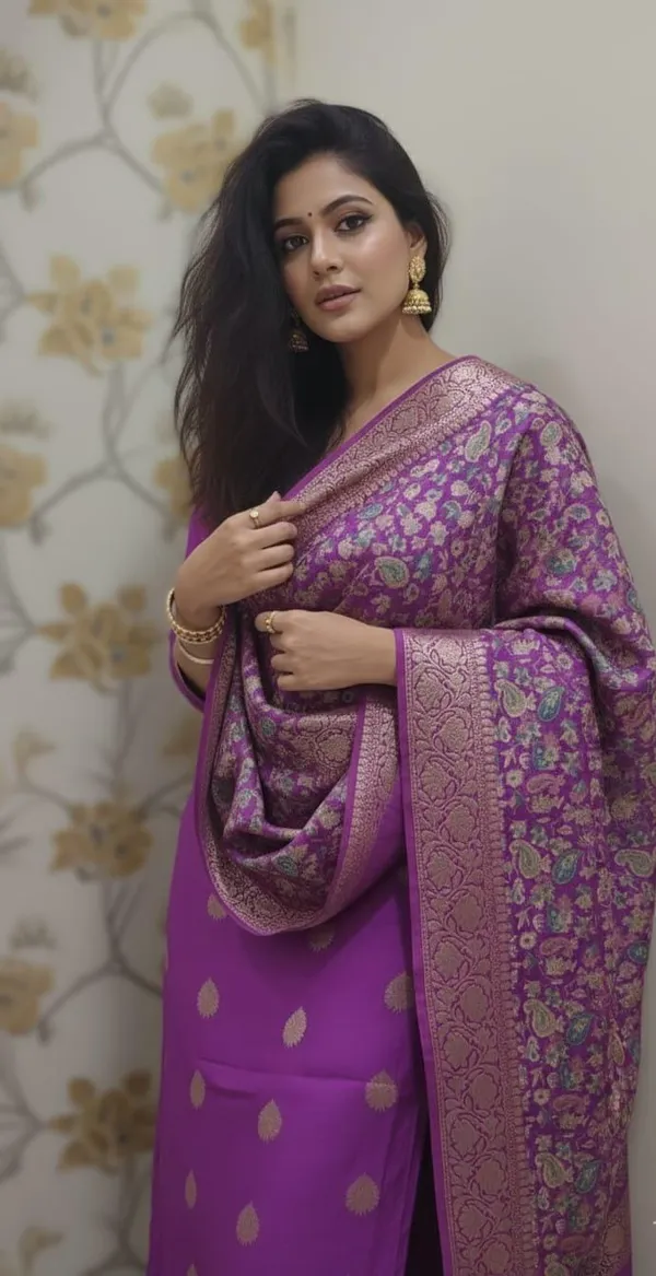 Magenta_Banarsi_Silk_Unstitched_Suit_For_Women